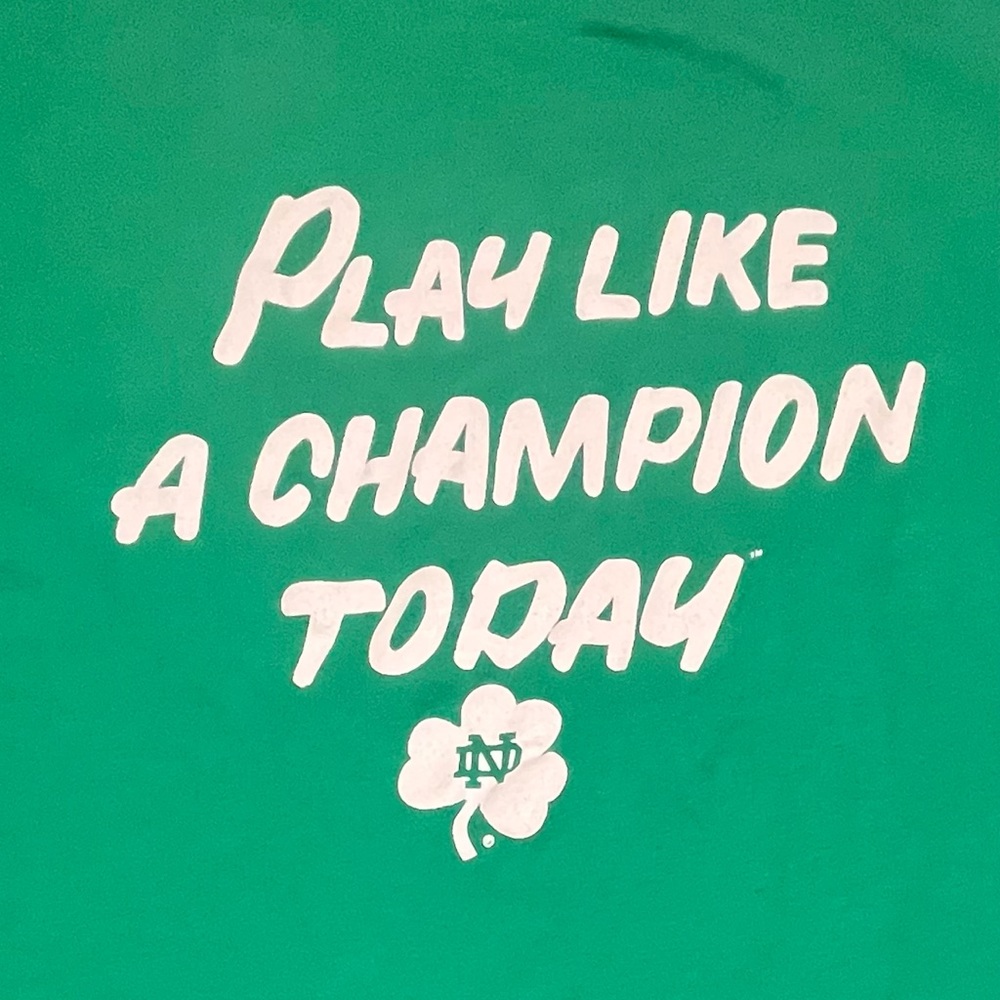 Notre Dame “Play Like A Champion Today” T-Shirt, Women’s XL